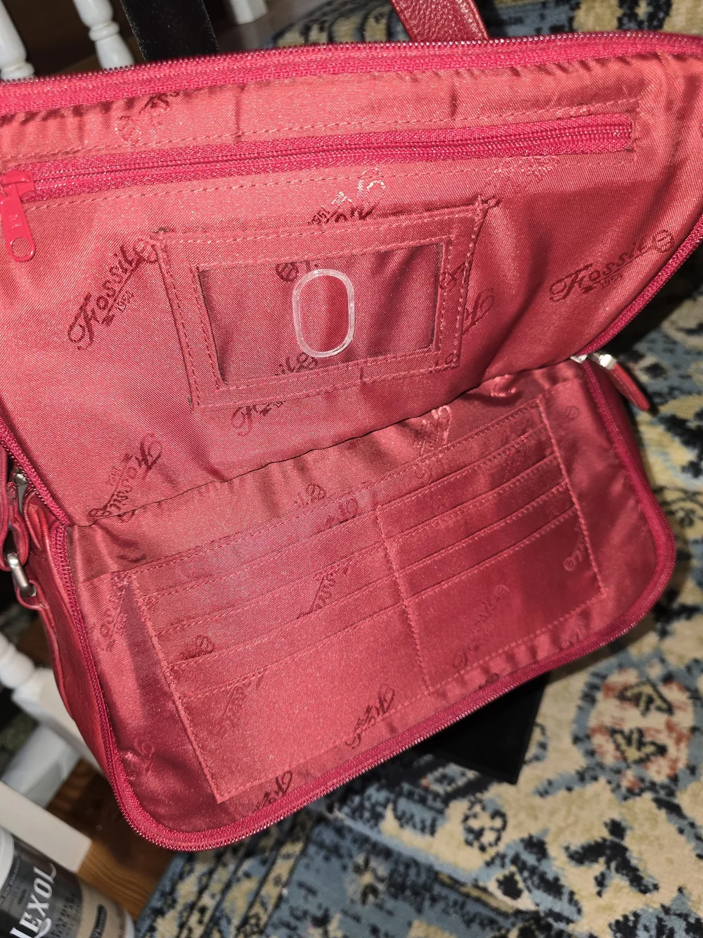 Fossil Red Leather Crossbody Shoulder Bag